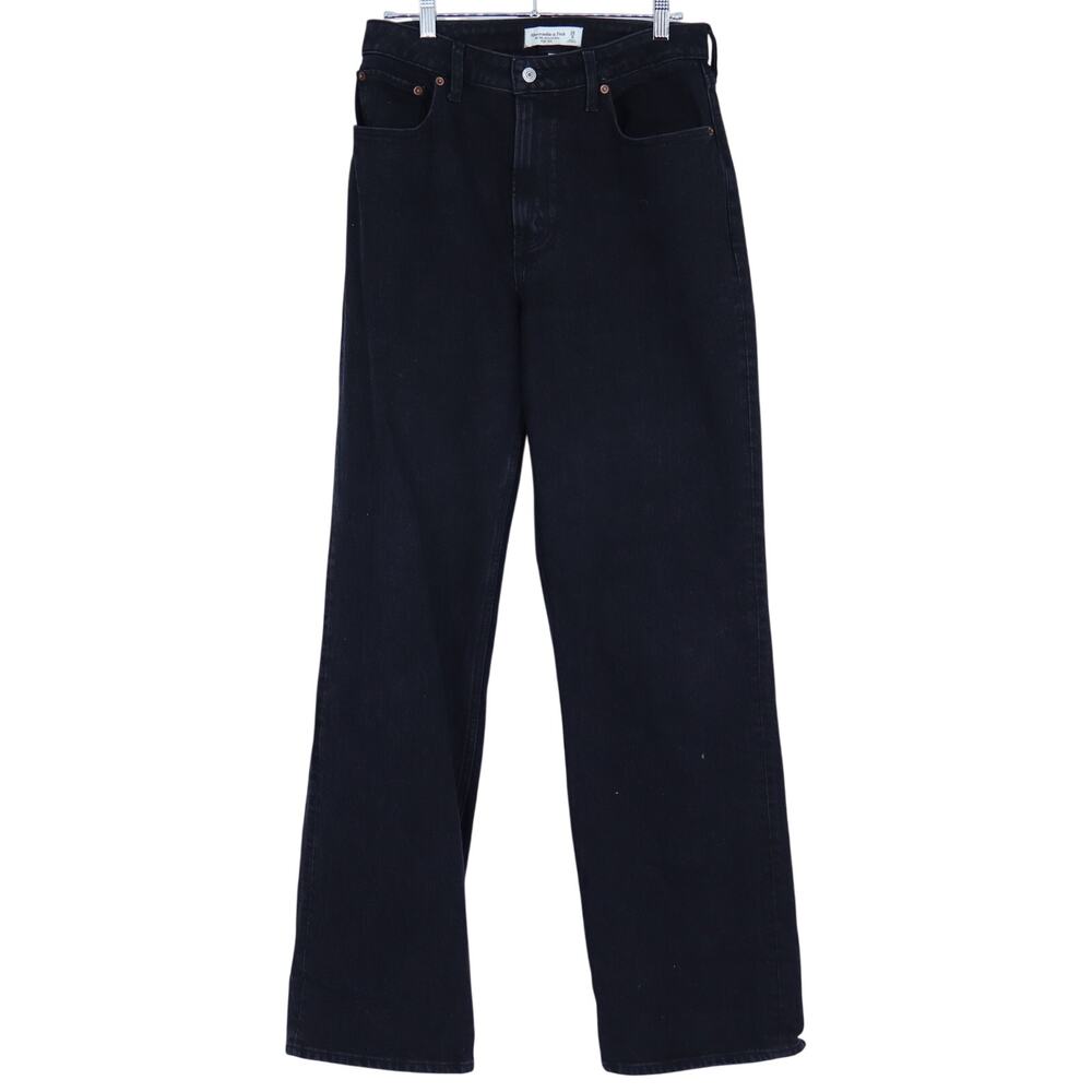 ABERCROMBIE & FITCH 90's Relaxed Jeans Black High Rise Curve Love Women's 29/8L